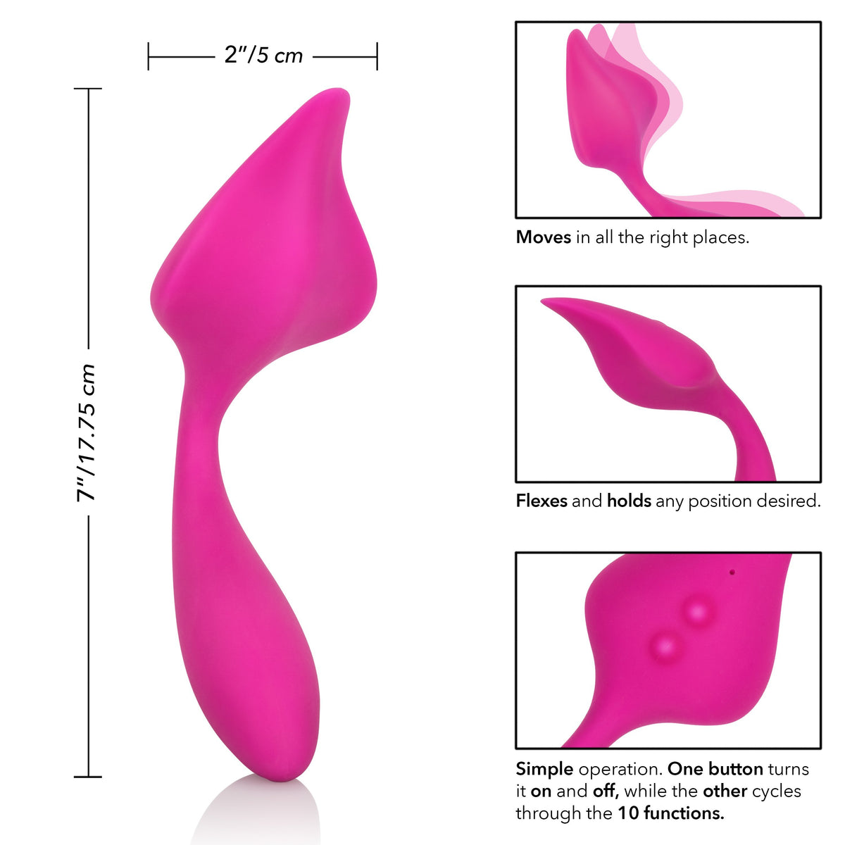 California Exotics - Mini Marvels Silicone Marvelous Lover Clit Massager (Pink) CE1508 CherryAffairs