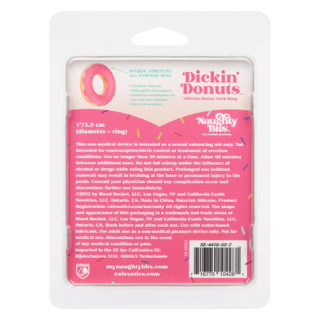 California Exotics - Naughty Bits Dickin Donuts Silicone Donut Cock Ring (Pink) CE1988 CherryAffairs