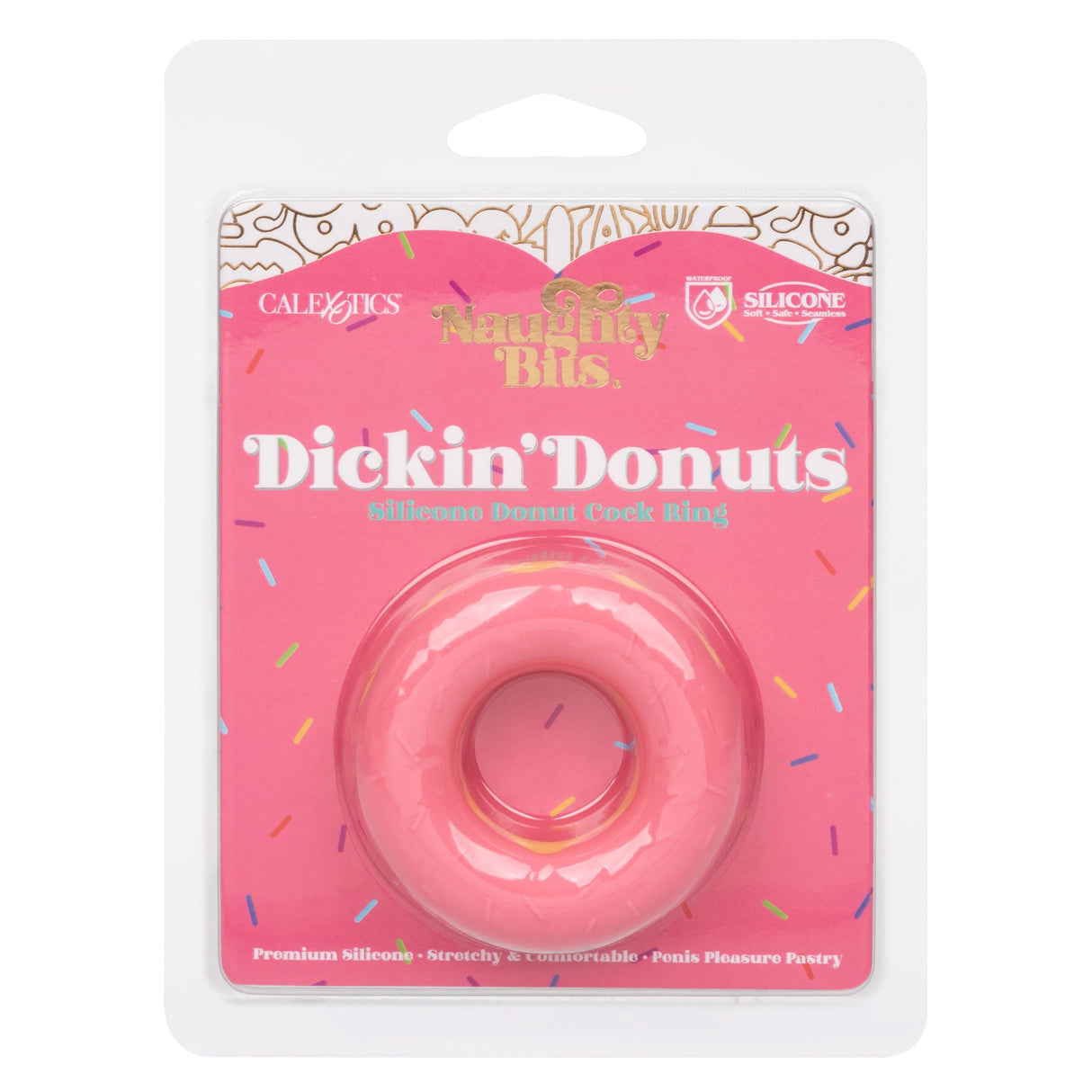 California Exotics - Naughty Bits Dickin Donuts Silicone Donut Cock Ring (Pink) CE1988 CherryAffairs