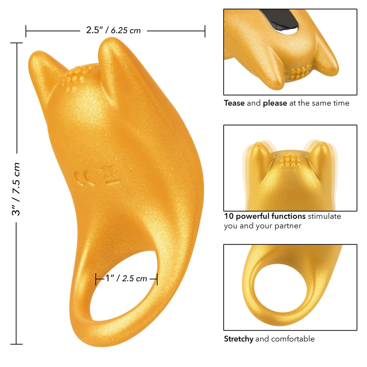 California Exotics - Naughty Bits Horny AF Vibrating Cock Ring (Yellow) CE1836 CherryAffairs