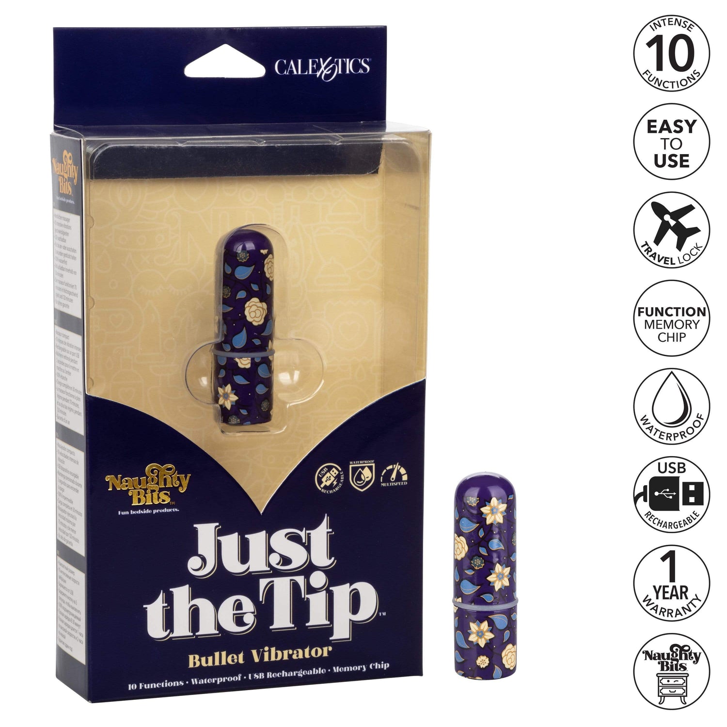 California Exotics - Naughty Bits Just The Tip Bullet Vibrator (Black) CE1831 CherryAffairs