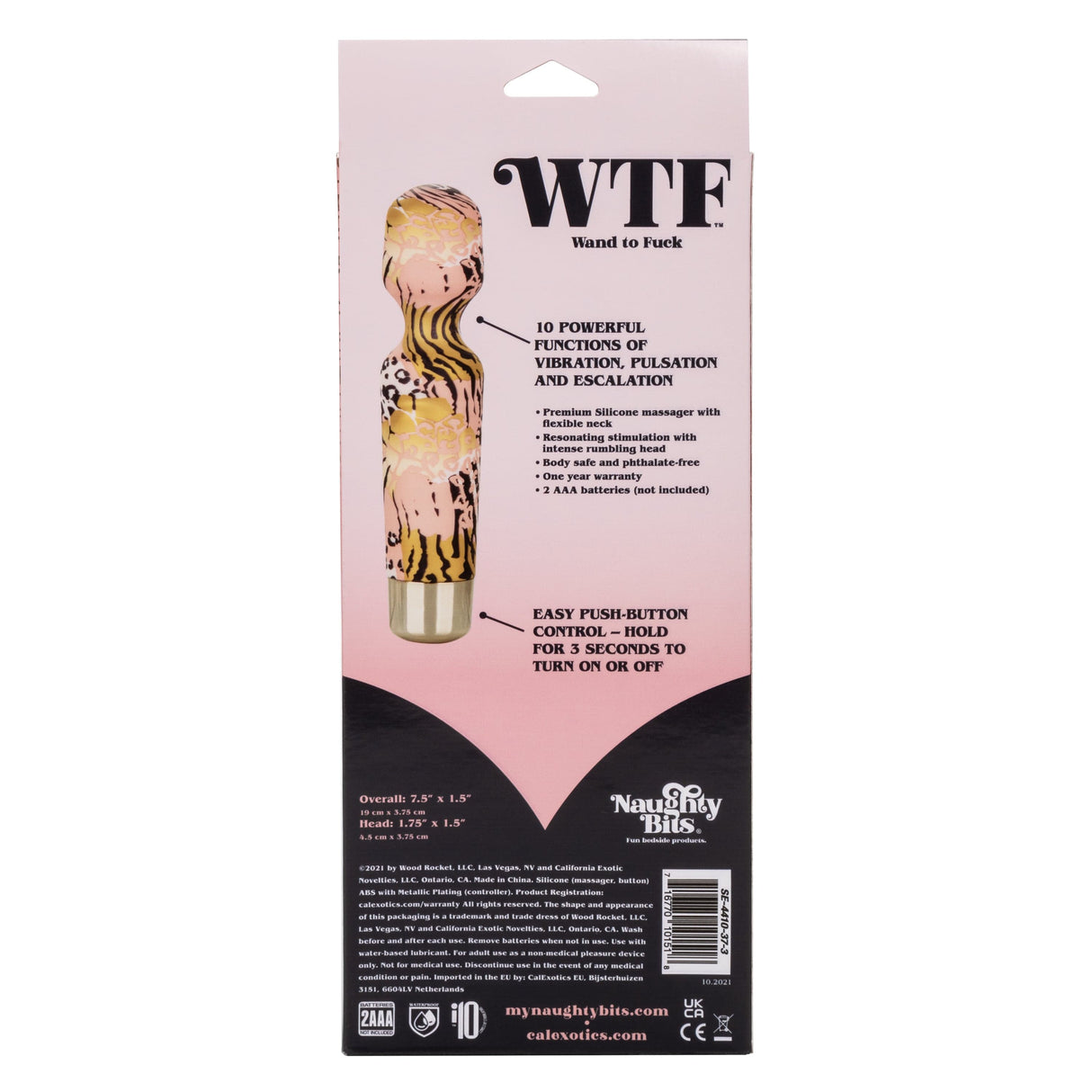 California Exotics - Naughty Bits WTF Wand To F*ck Wand Massager (Multi Colour) CE1972 CherryAffairs