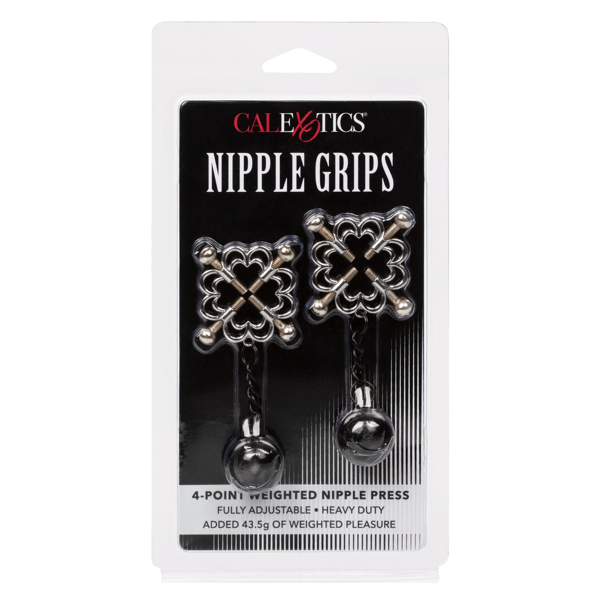 California Exotics - Nipple Grips 4 Point Weighted Nipple Press Clamps (Silver) CE1937 CherryAffairs