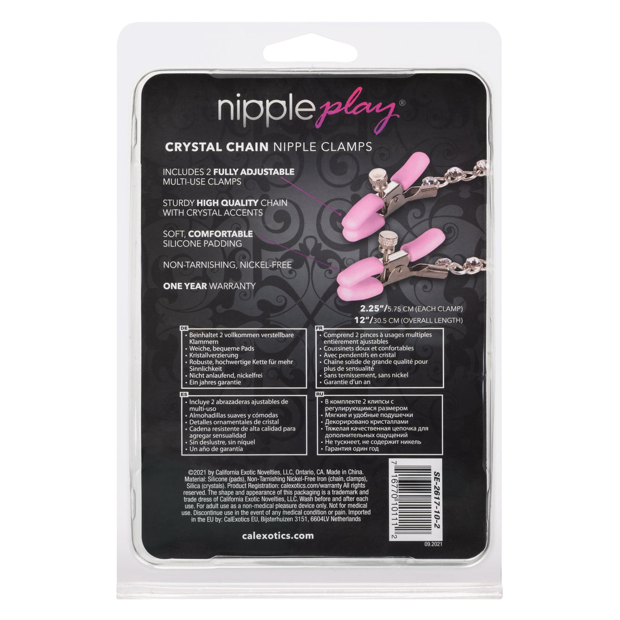 California Exotics - Nipple Play Crystal Chain Nipple Clamps CherryAffairs