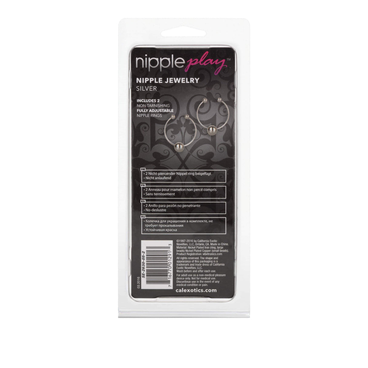 California Exotics - Nipple Play Nipple Jewelry Ring (Silver) CE1823 CherryAffairs