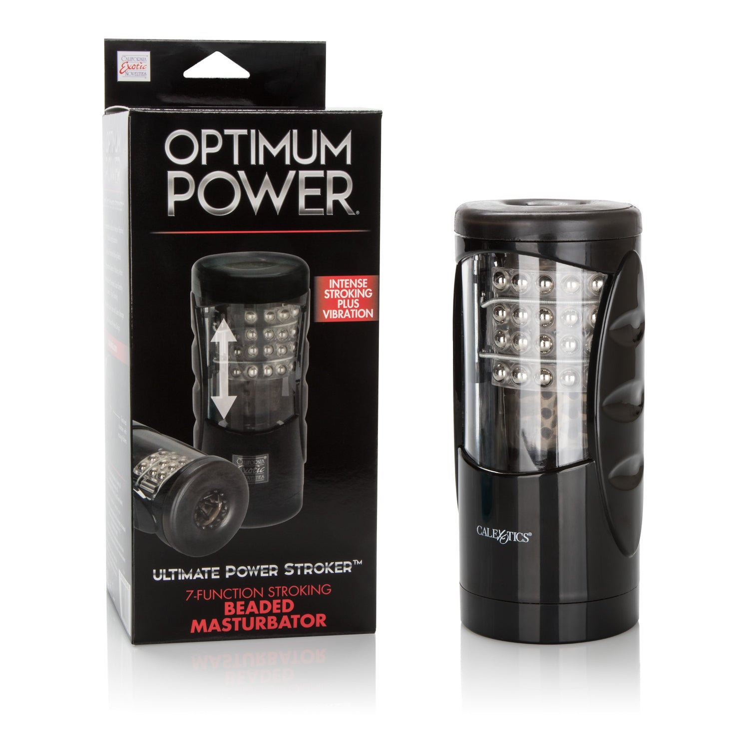 California Exotics - Optimum Power Ultimate Power Stroker Beaded Masturbator (Black) CE1616 CherryAffairs