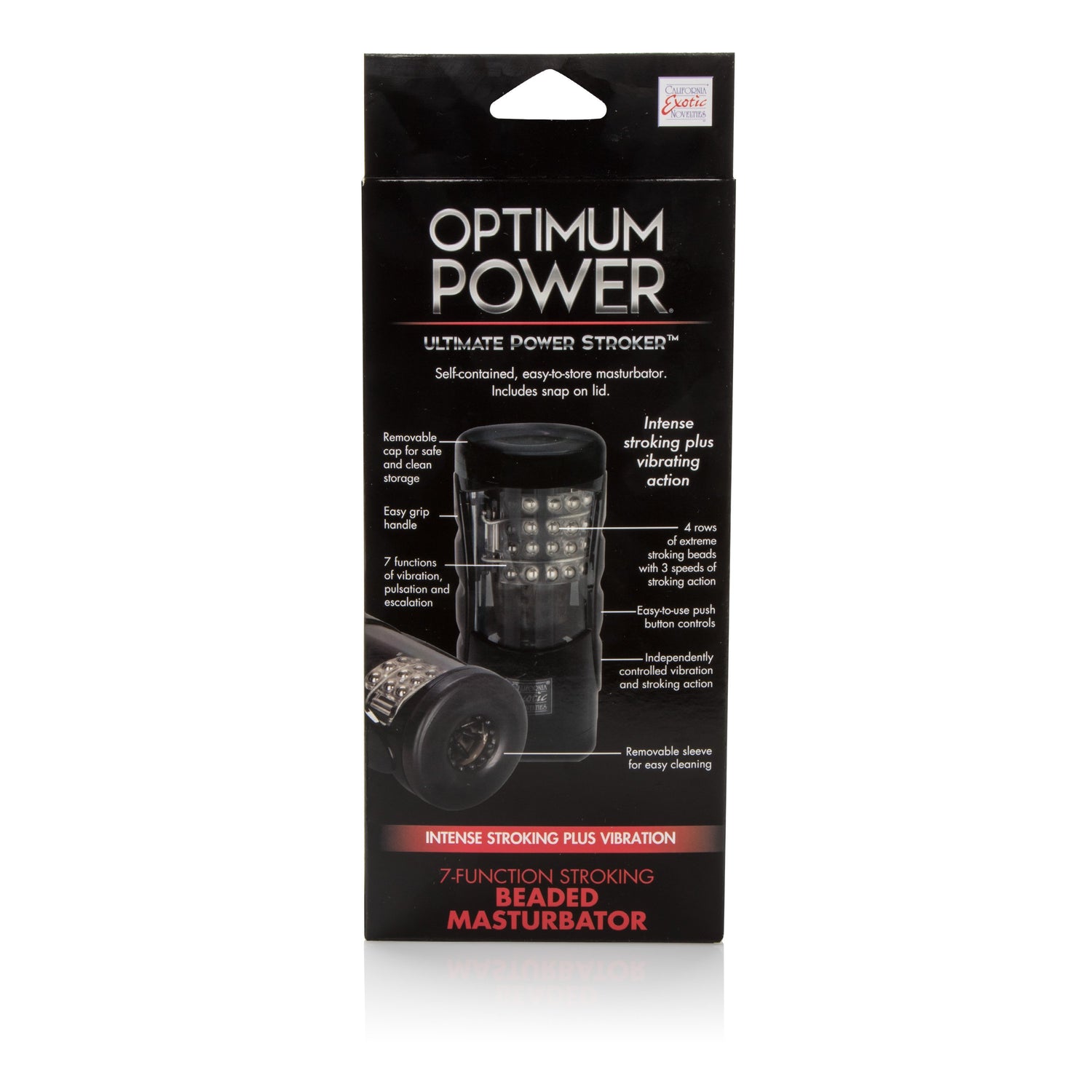 California Exotics - Optimum Power Ultimate Power Stroker Beaded Masturbator (Black) CE1616 CherryAffairs