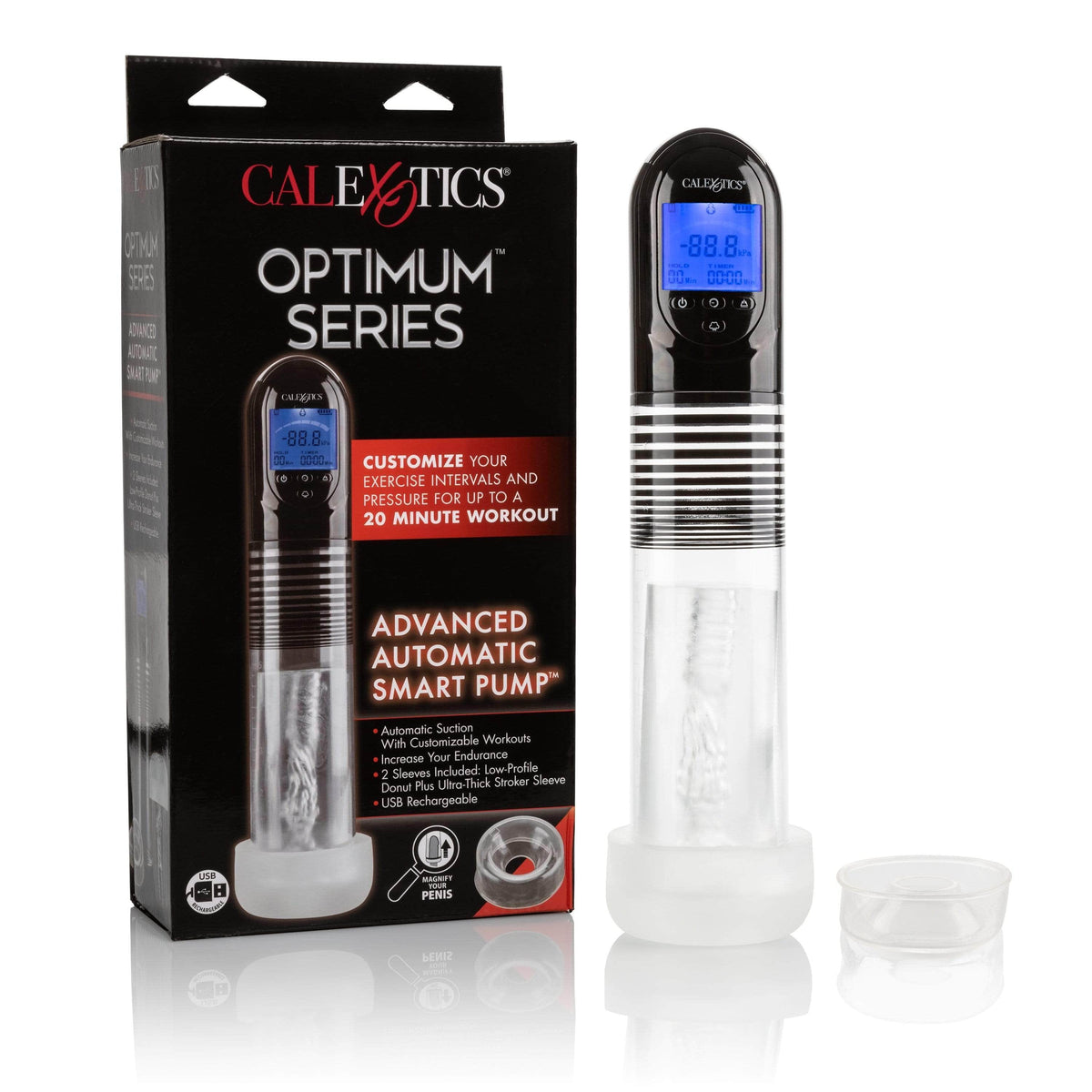 California Exotics - Optimum Series Advanced Automatic Smart Penis Pump (Clear) CE1682 CherryAffairs
