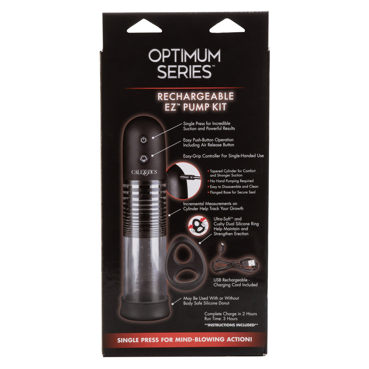 California Exotics - Optimum Series Rechargeable EZ Penis Pump Kit (Clear) CE1950 CherryAffairs
