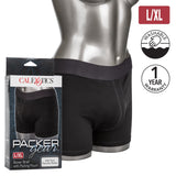 California Exotics - Packer Gear Boxer Brief Strap On Harness with Packing Pouch L/XL (Black) CE1925 CherryAffairs