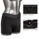 California Exotics - Packer Gear Boxer Brief Strap On Harness with Packing Pouch L/XL (Black) CE1925 CherryAffairs