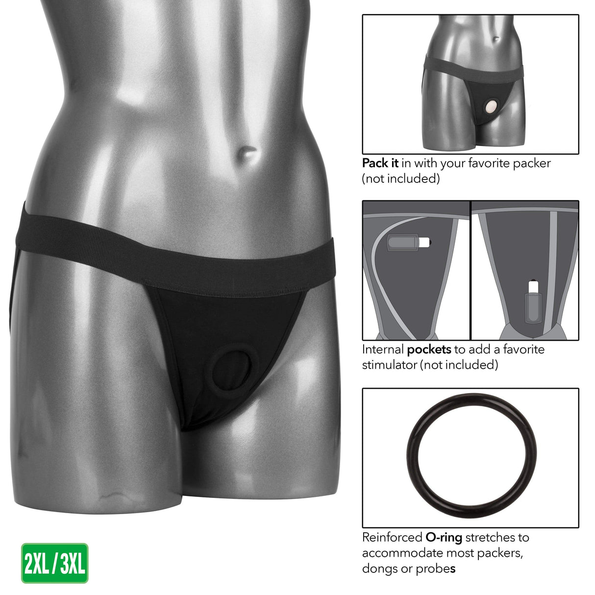 California Exotics - Packer Gear Jock Strap On Harness    Strap On w/o Dildo