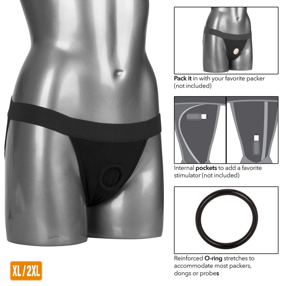 California Exotics - Packer Gear Jock Strap On Harness    Strap On w/o Dildo