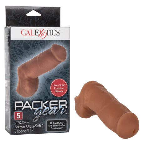 California Exotics - Packer Gear Ultra Soft Silicone STP Hollow Dildo 5" (Brown) CE1930 CherryAffairs