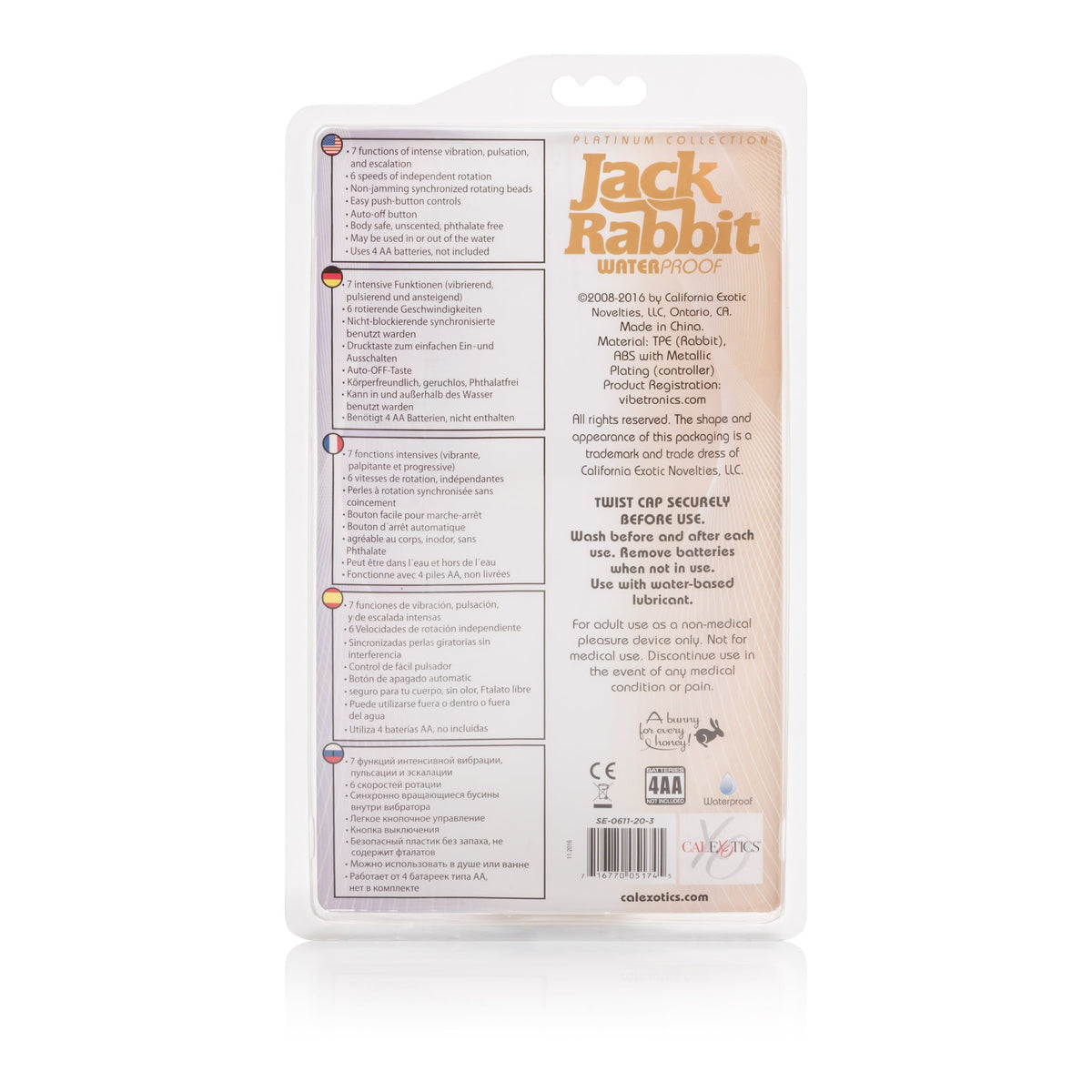 Jack Rabbit Exotics California Exotics - Platinum Collection Jack Rabbit Vibrator ...