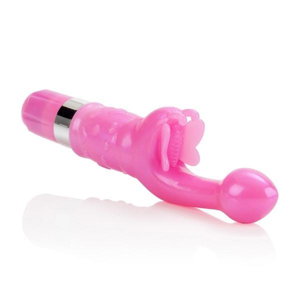 California Exotics - Platinum Edition Butterfly Kiss Rabbit Vibrator (Pink) CE1104 CherryAffairs