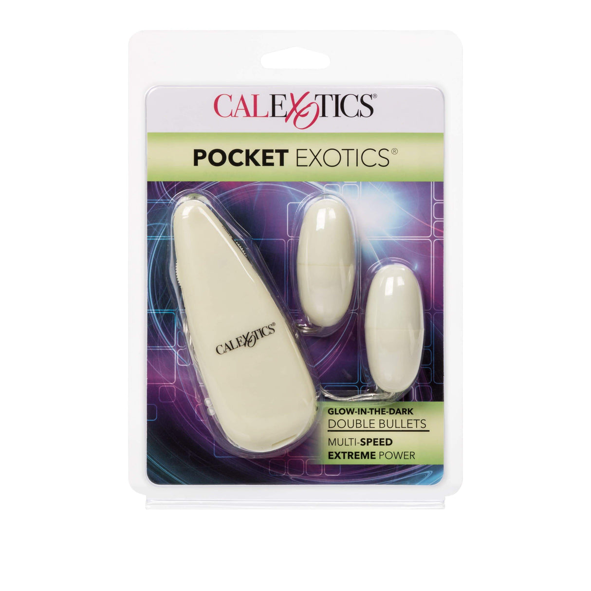 California Exotics - Pocket Exotics Glow In The Dark Double Bullets Vibrator (Green) CE1790 CherryAffairs