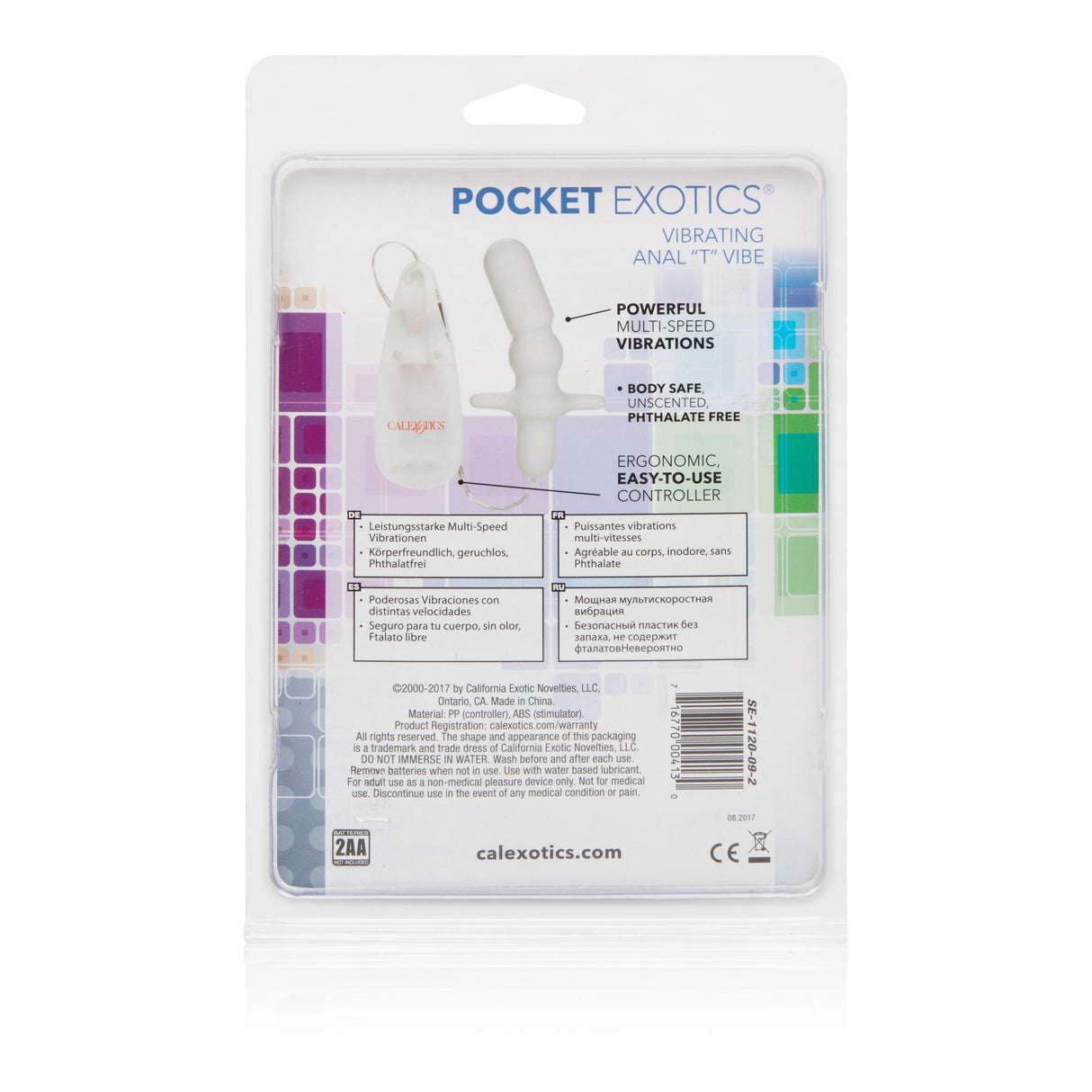 California Exotics - Pocket Exotics Vibrating Anal T Vibrator (White) CE1641 CherryAffairs