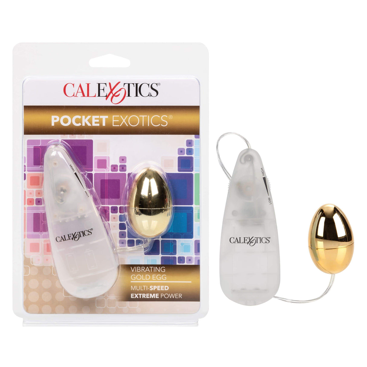 California Exotics - Pocket Exotics Vibrating Gold Egg Massager with Remote (Gold) CE1793 CherryAffairs