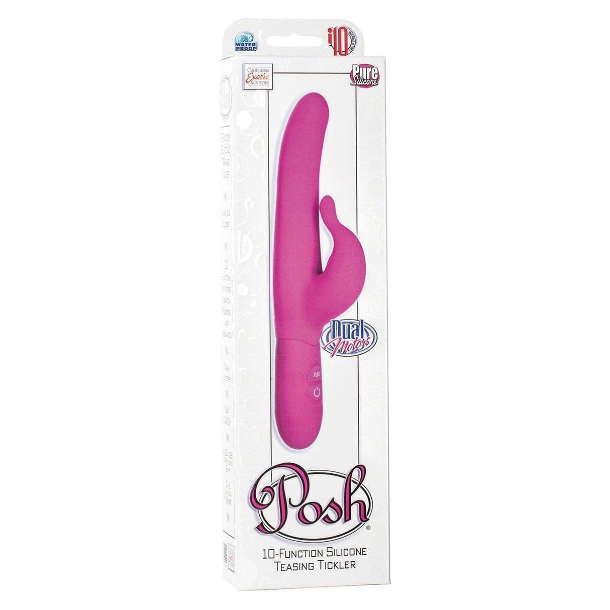 California Exotics - Posh 10-Function Teasing Tickler Rabbit Vibrator (Pink) CE1082 CherryAffairs