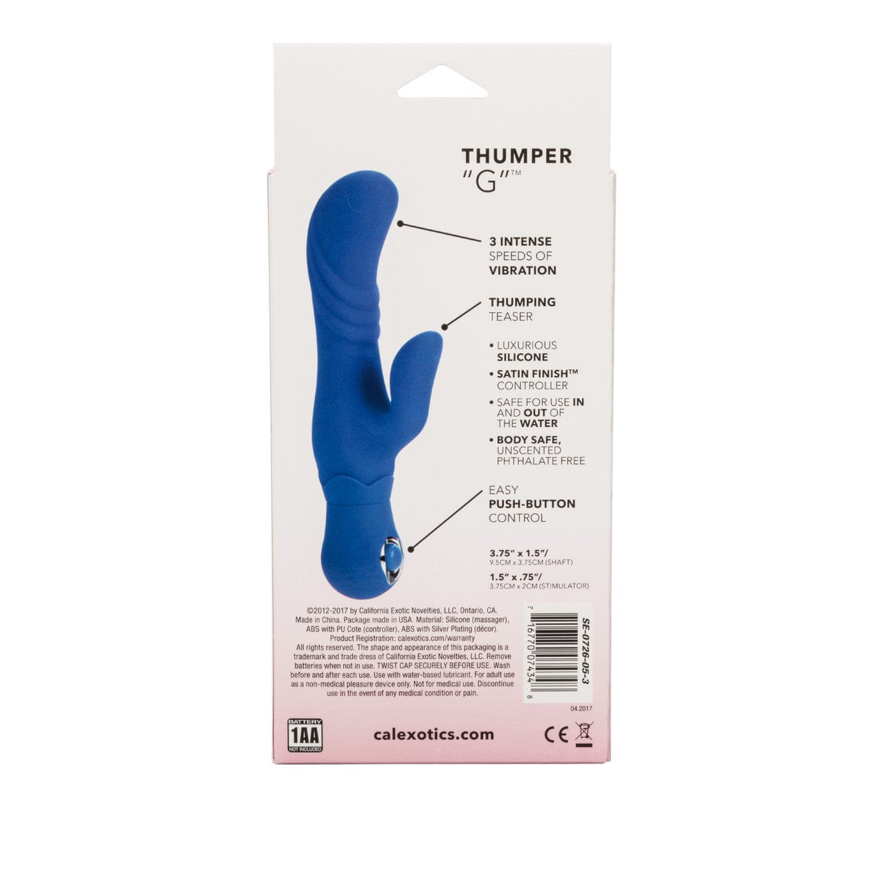 California Exotics - Posh Silicone Thumper G Rabbit Vibrator    Rabbit Dildo (Vibration) Non Rechargeable