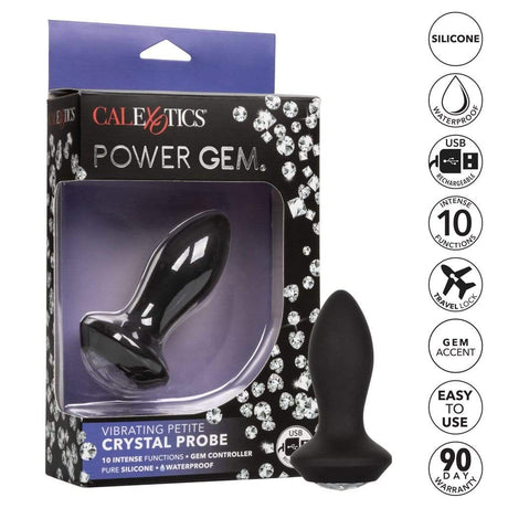 California Exotics - Power Gem Vibrating Petite Crystal Probe Anal Plug CherryAffairs