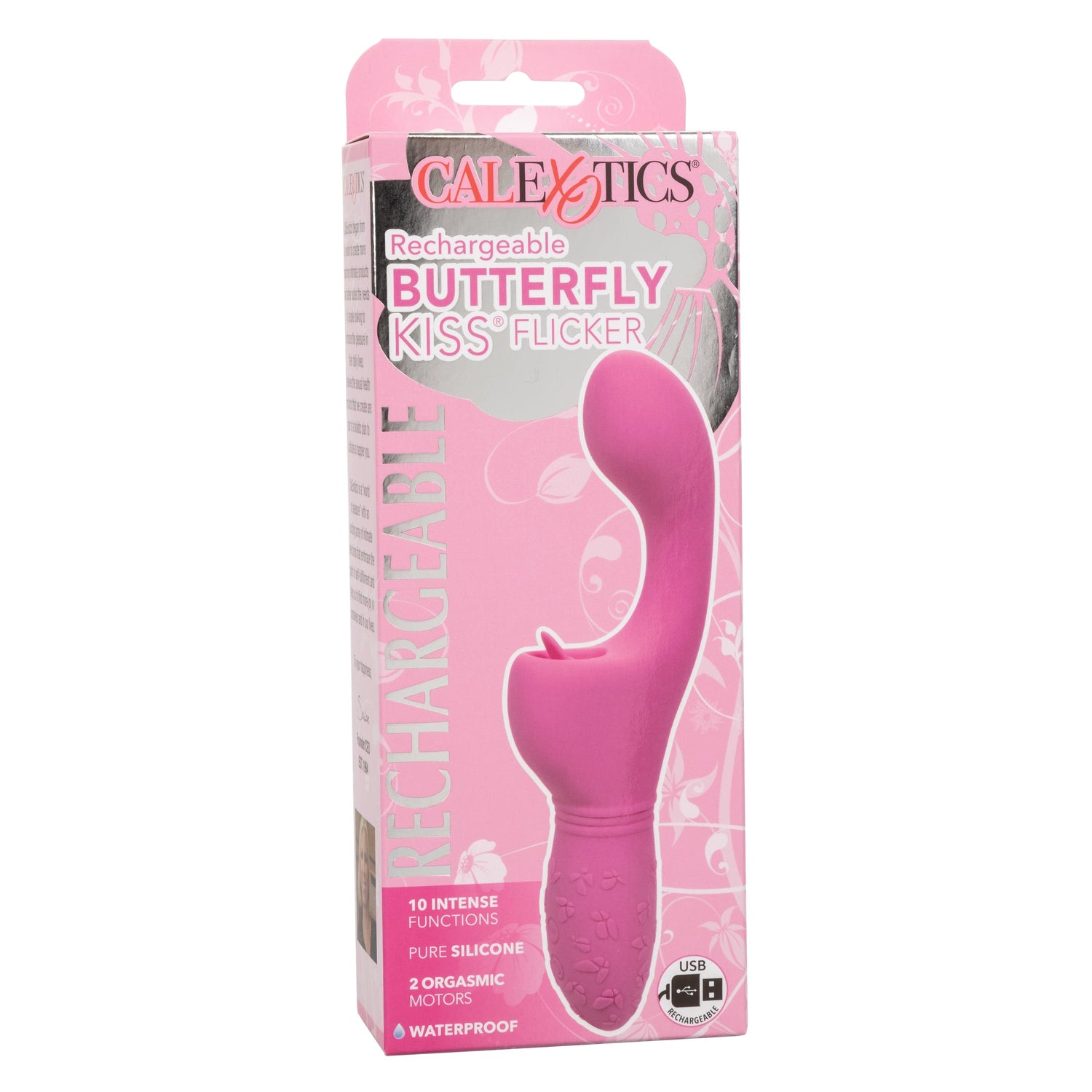 California Exotics - Rechargeable Butterfly Kiss Flicker G Spot Vibrator (Pink) CE1961 CherryAffairs