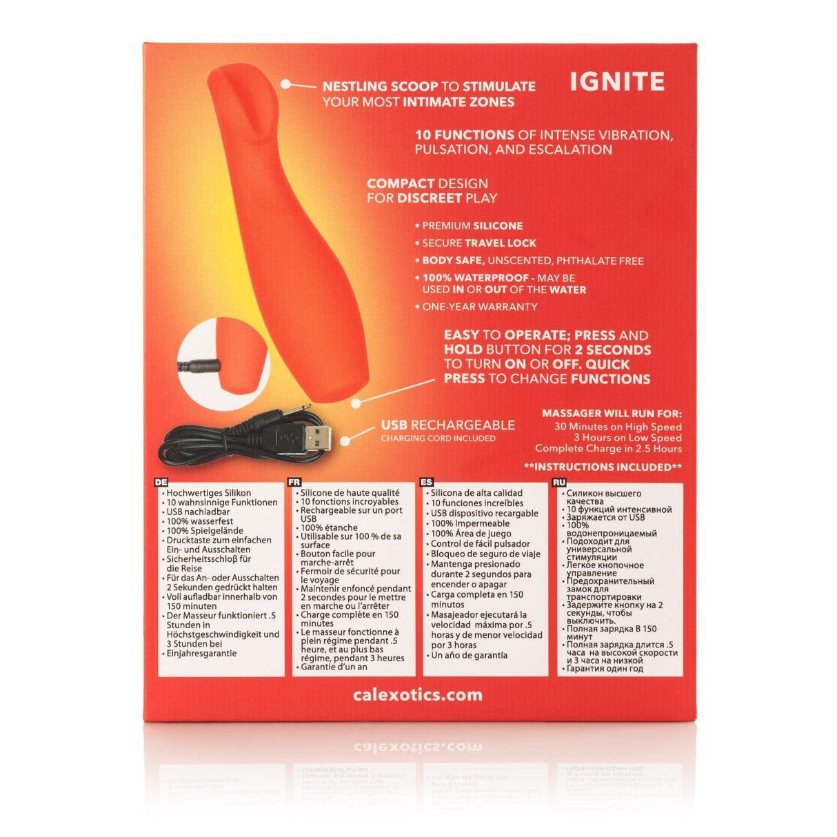 California Exotics - Red Hot Ignite Rechargeable G Spot Vibrator (Red) CE1626 CherryAffairs