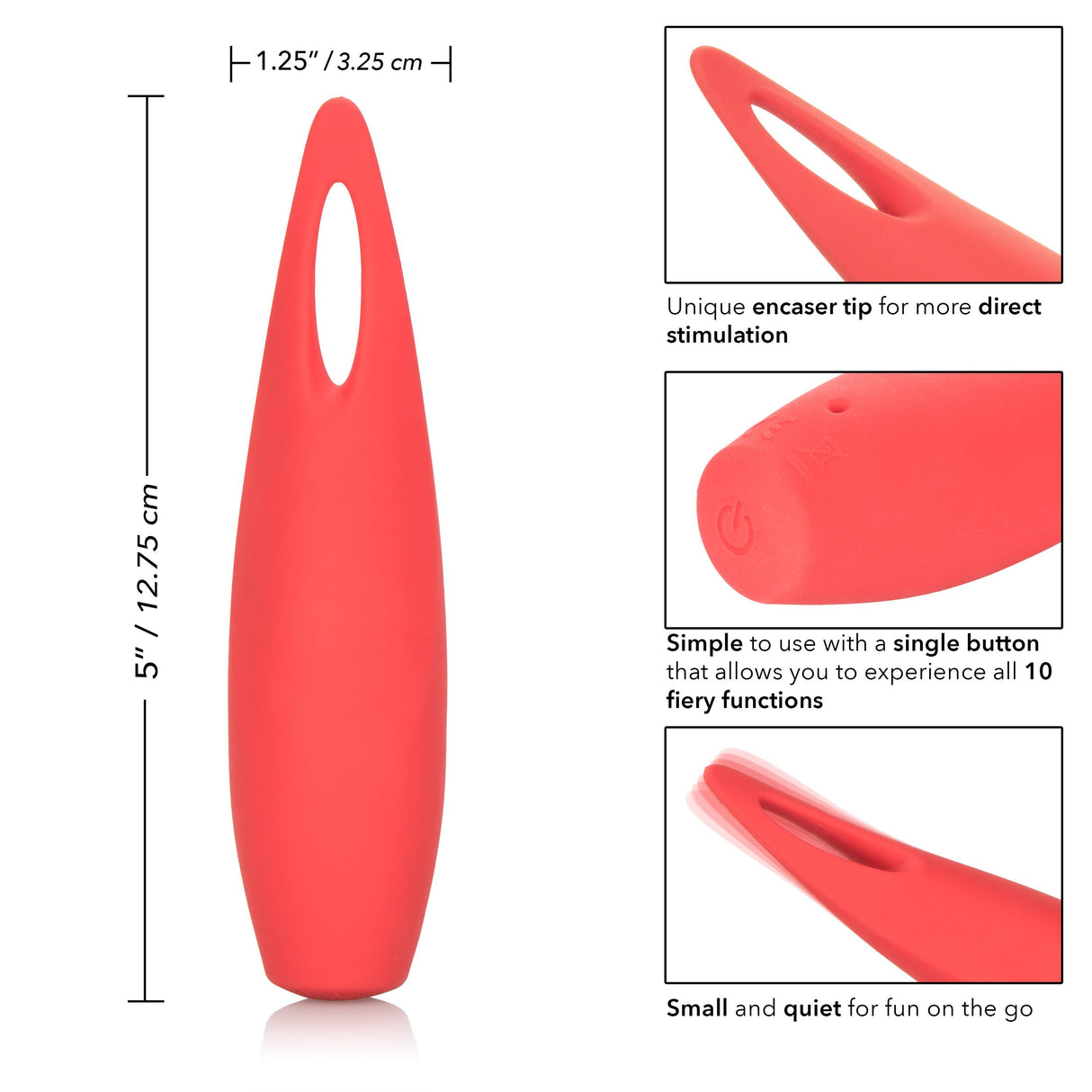 California Exotics - Red Hot Spark Rechargeable Clit Massager (Red) CE1586 CherryAffairs
