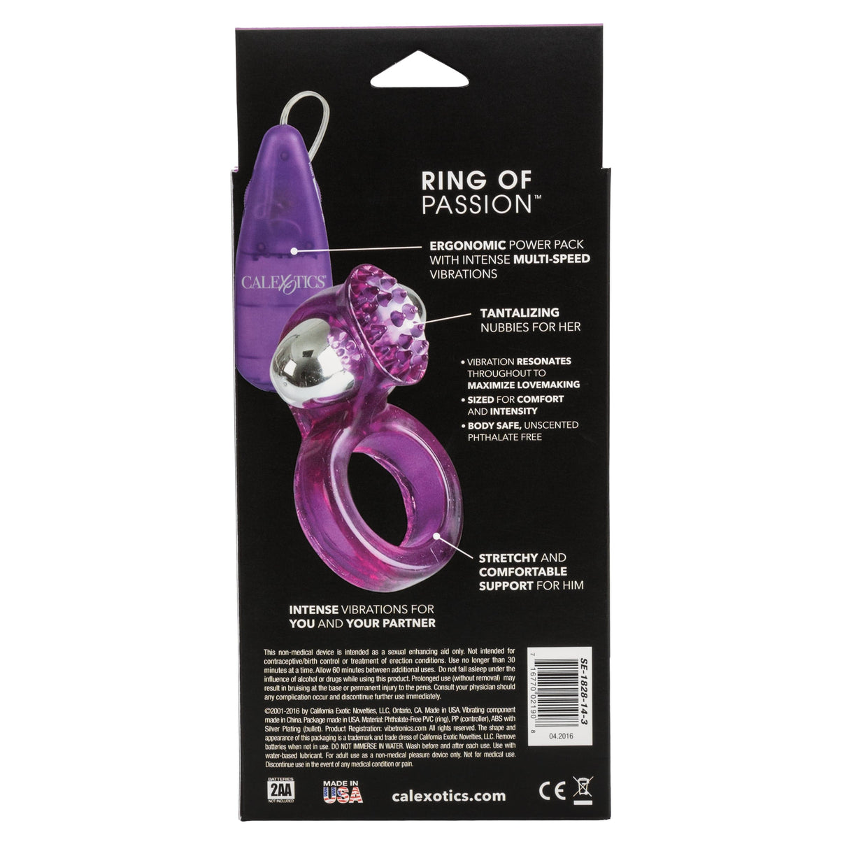 California Exotics - Ring Of Passion Remote Control Cock Ring (Purple) CE1898 CherryAffairs