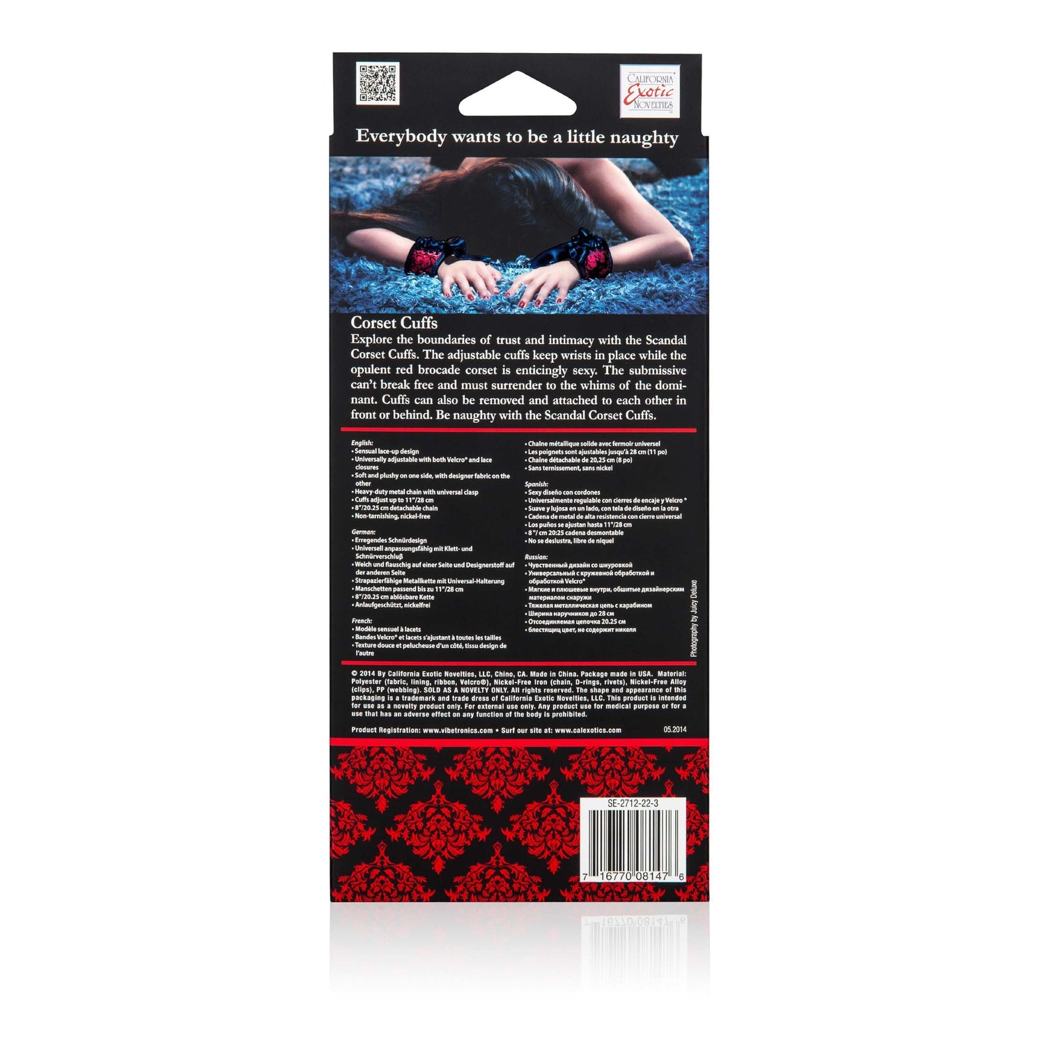 California Exotics - Scandal Corset Cuffs (Red)    Hand/Leg Cuffs