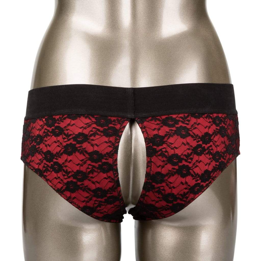 California Exotics - Scandal Crotchless Pegging Panty Set S/M (Red) CE1736 CherryAffairs