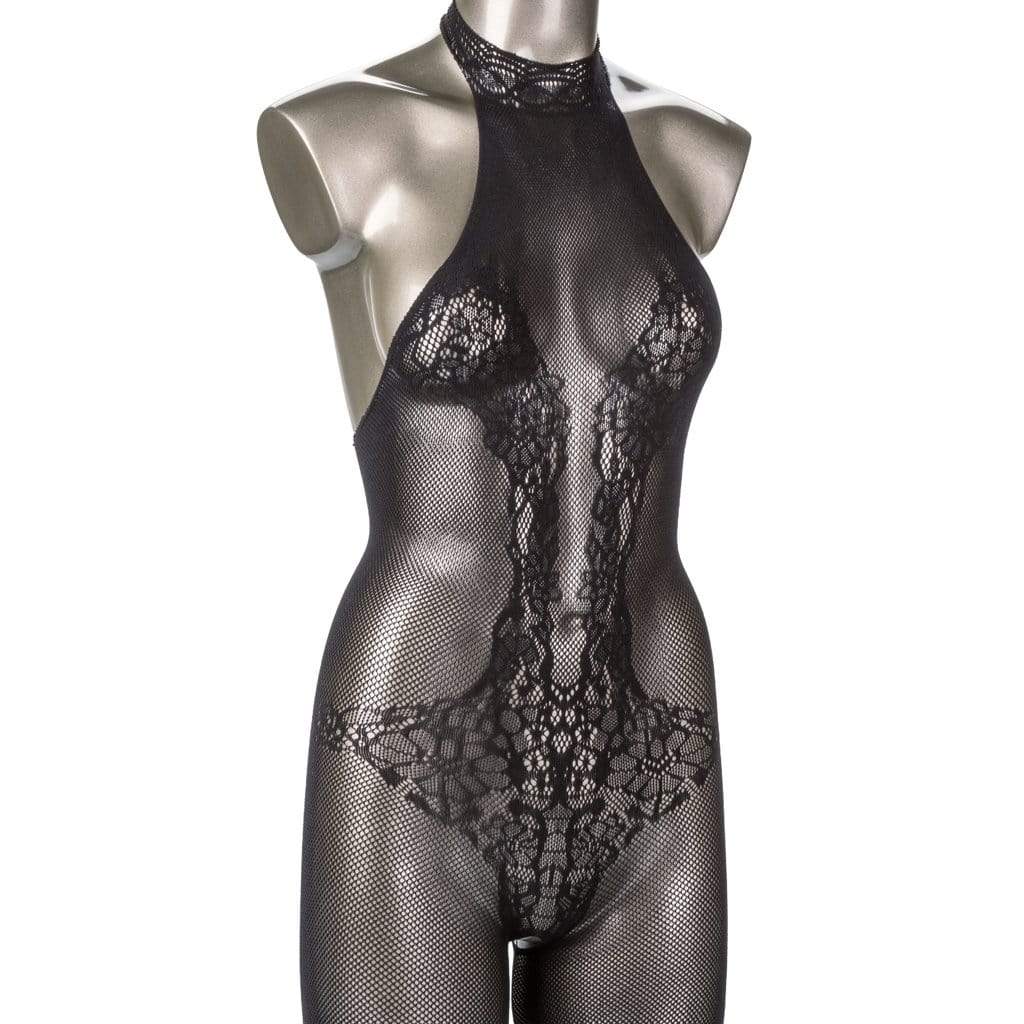 California Exotics - Scandal Halter Lace Body Suit Costume O/S (Black) CE1740 CherryAffairs