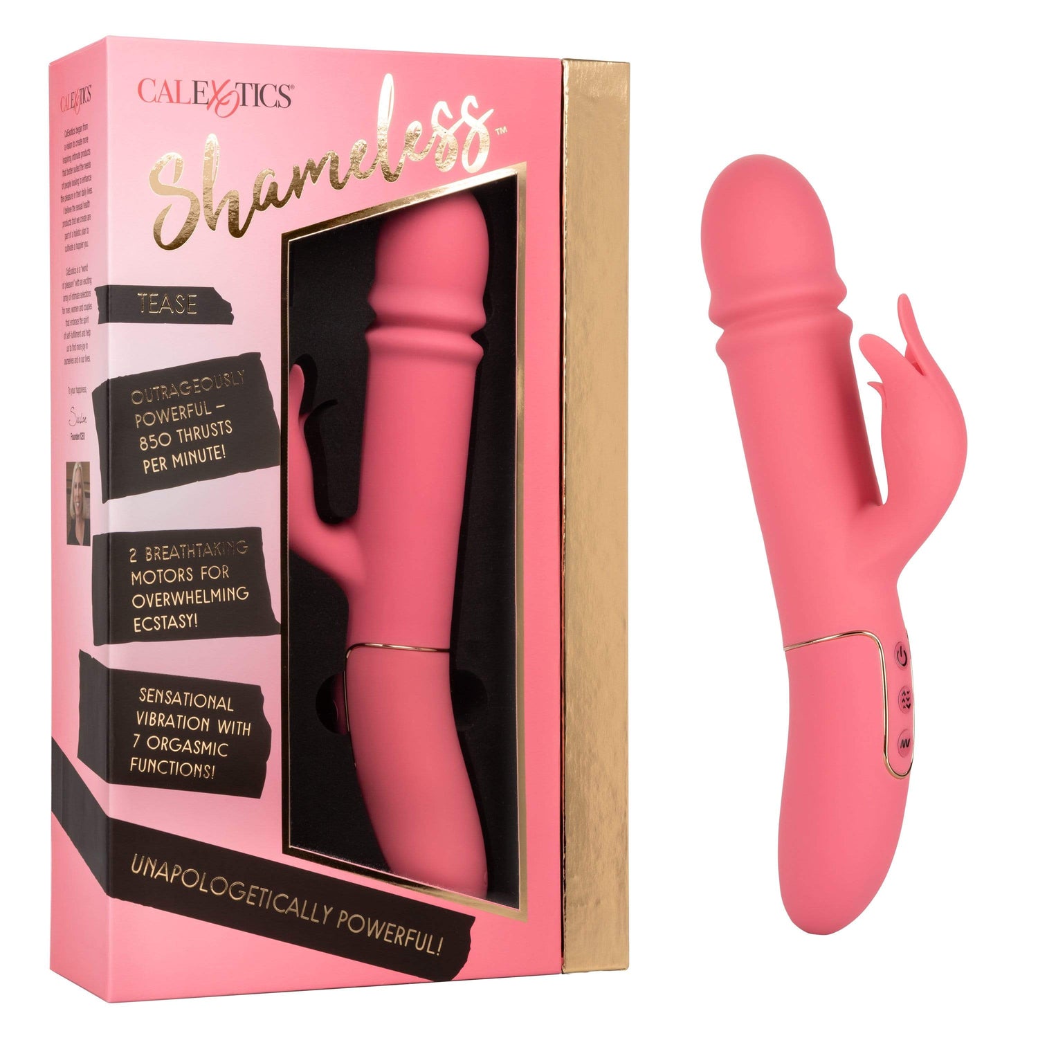 California Exotics - Shameless Tease Rabbit Vibrator (Pink) CE1863 CherryAffairs