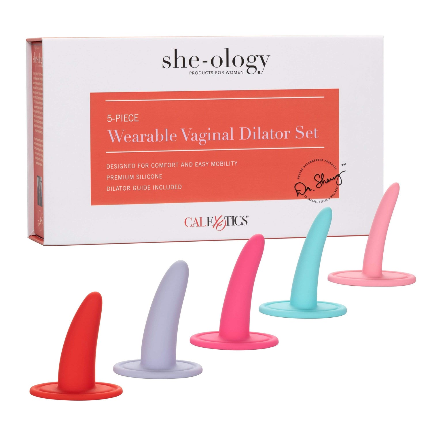 California Exotics - She-ology 5 piece Wearable Vaginal Dilator Set (Multi Colour) CE1753 CherryAffairs