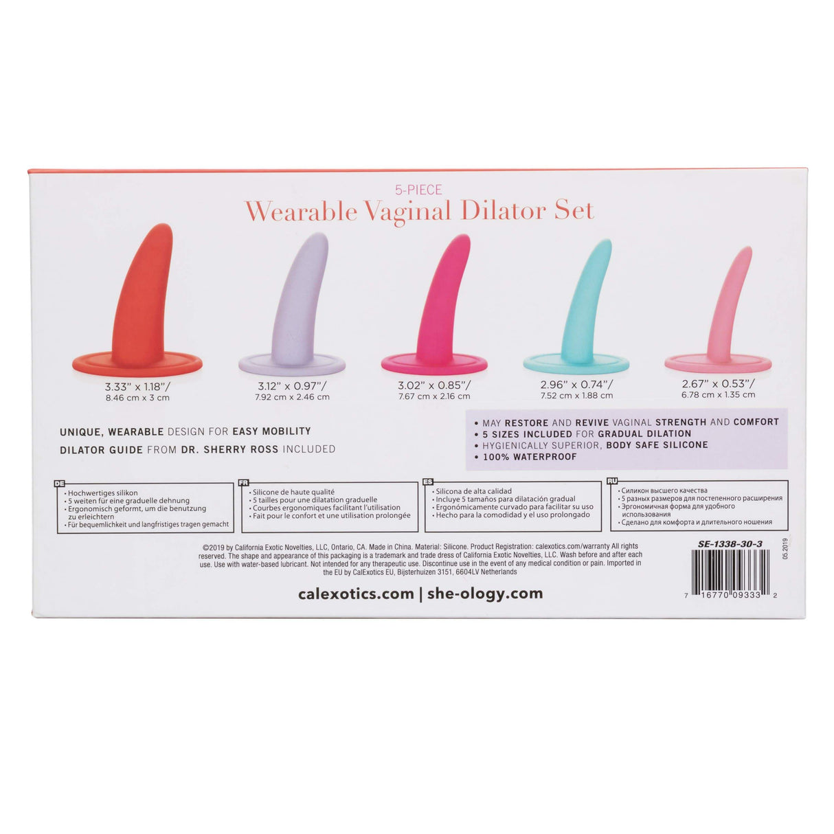 California Exotics - She-ology 5 piece Wearable Vaginal Dilator Set (Multi Colour) CE1753 CherryAffairs