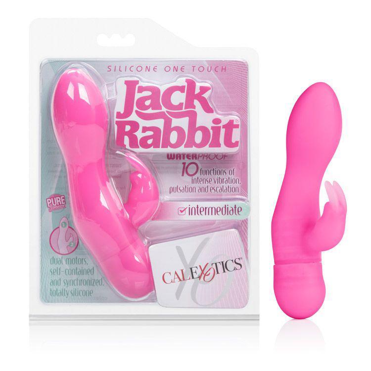 California Exotics - Silicone One Touch Jack Rabbit Vibrator (Pink) CE1335 CherryAffairs