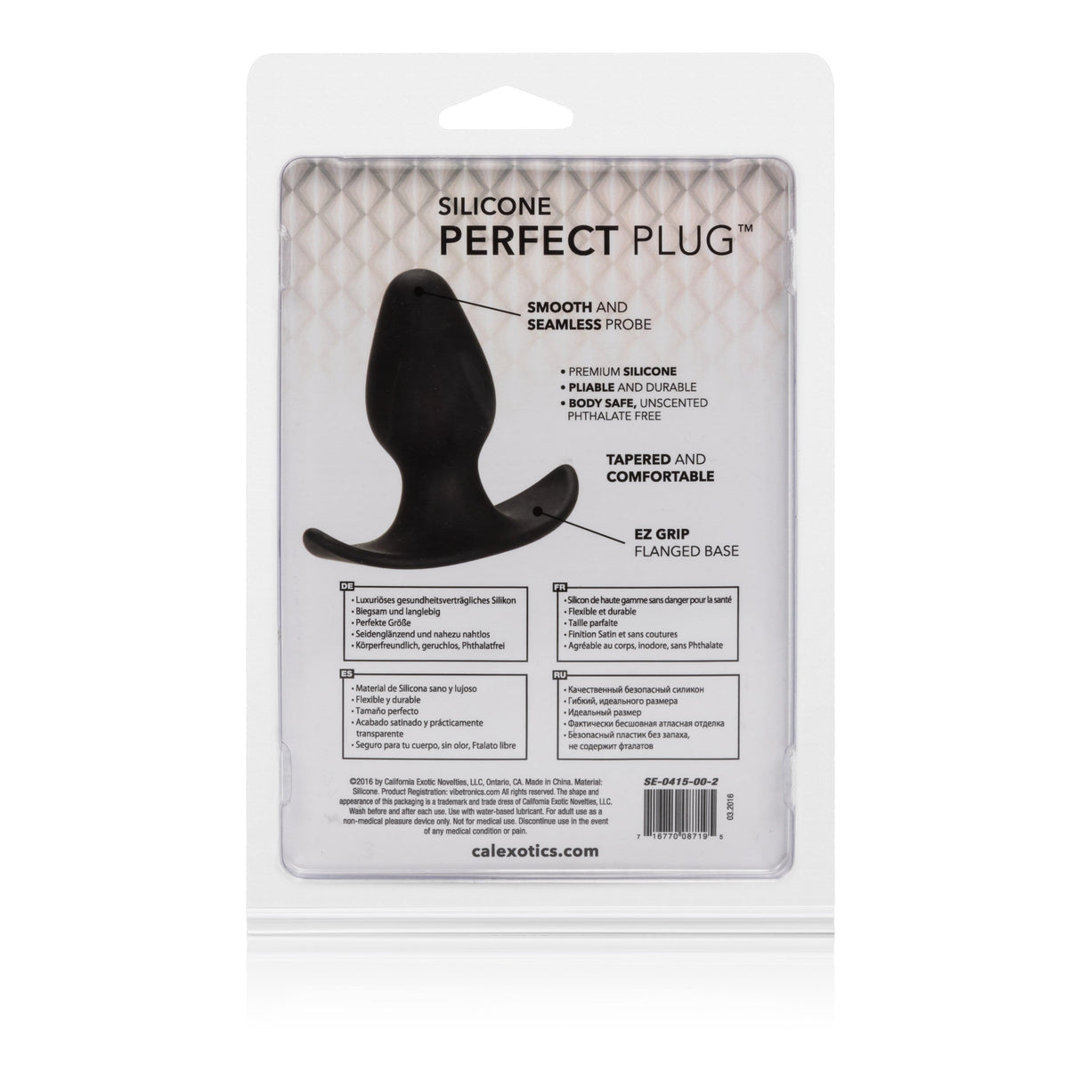 California Exotics - Silicone Perfect Butt Plug (Black) CE1621 CherryAffairs