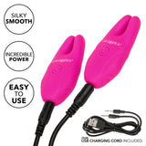 California Exotics - Silicone Remote Control Vibrating Nipple Clamps (Pink) CE1940 CherryAffairs