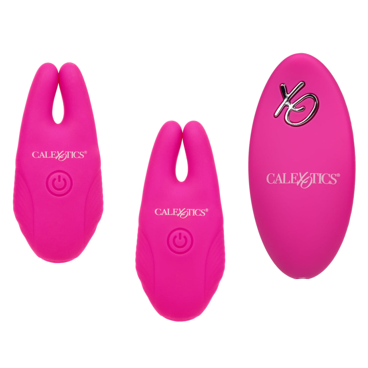 California Exotics - Silicone Remote Control Vibrating Nipple Clamps (Pink) CE1940 CherryAffairs