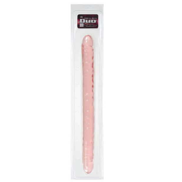California Exotics - Slim Jim Duo Veined Double Dildo 17" (Translucent Gel) CE1165 CherryAffairs