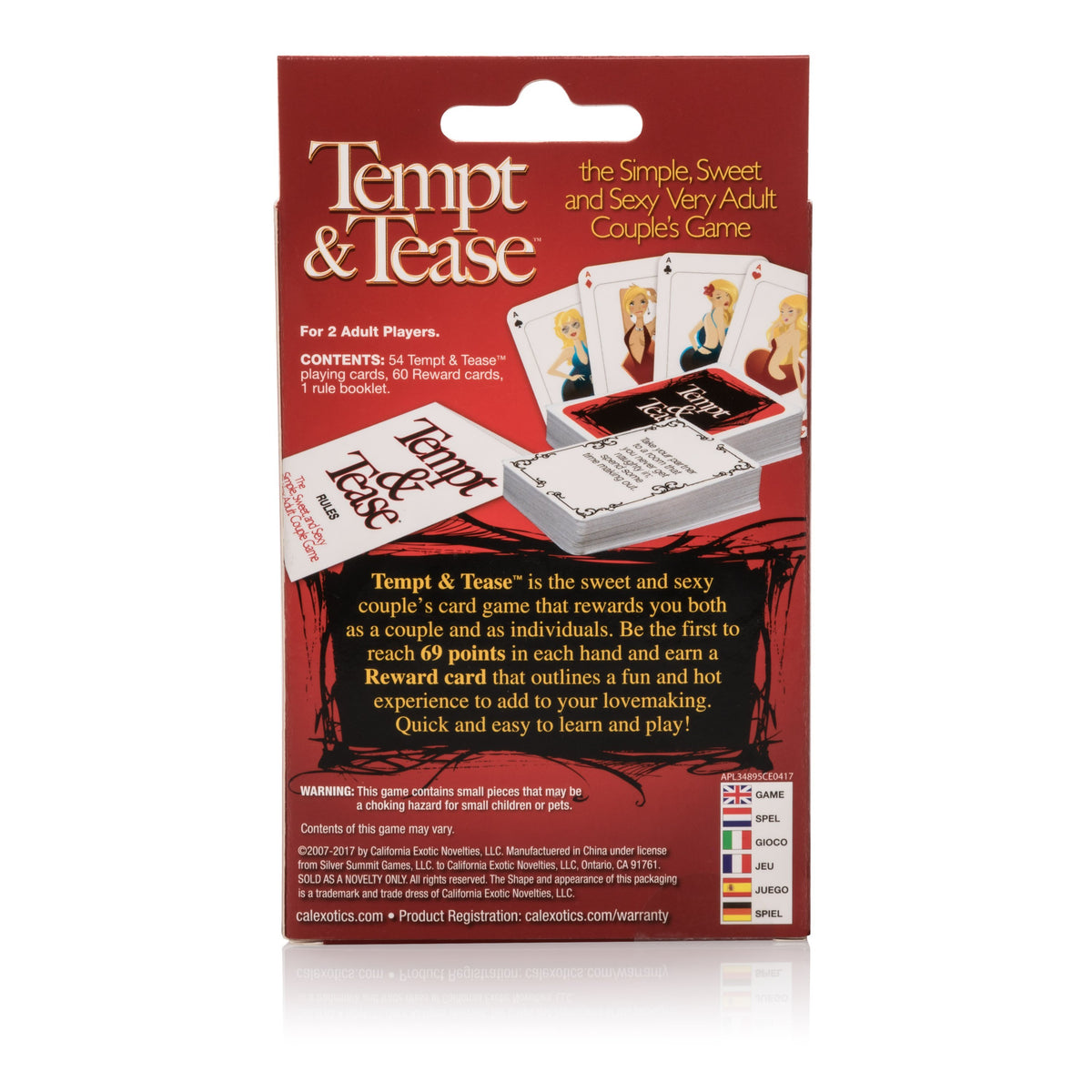 California Exotics - Tempt &amp; Tease Card Game (Red) CE1594 CherryAffairs
