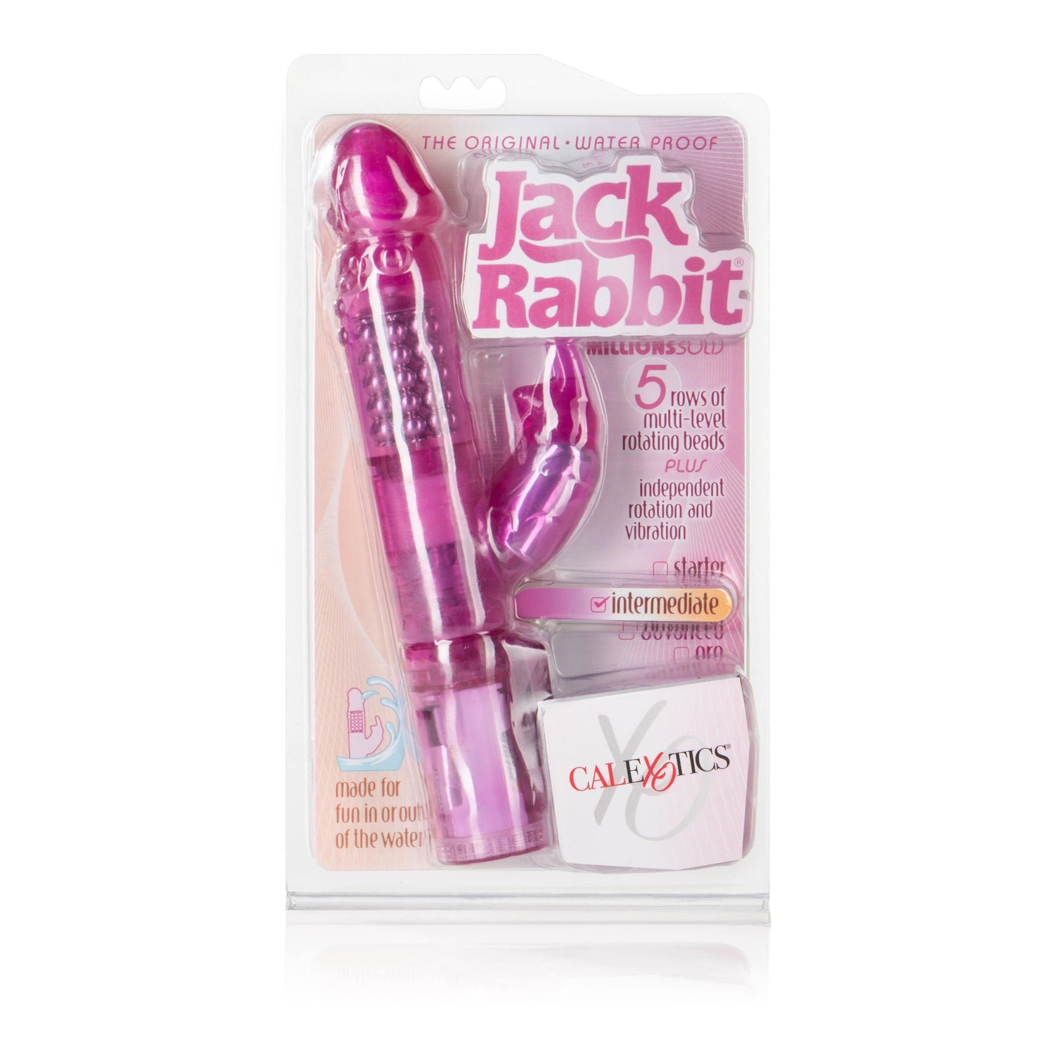 California Exotics - The Original Waterproof 5 Rows Jack Rabbit Vibrator Starter (Pink) CE1539 CherryAffairs