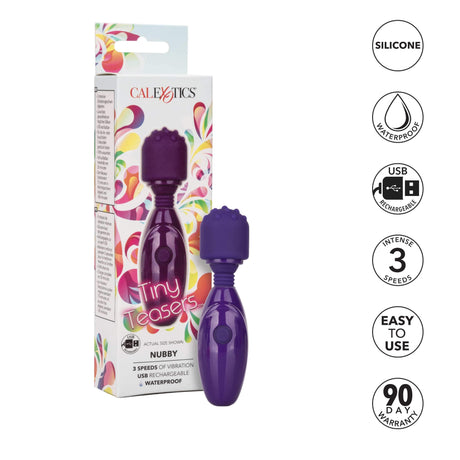 California Exotics - Tiny Teasers Nubby Mini Wand Massager (Purple) CE1767 CherryAffairs