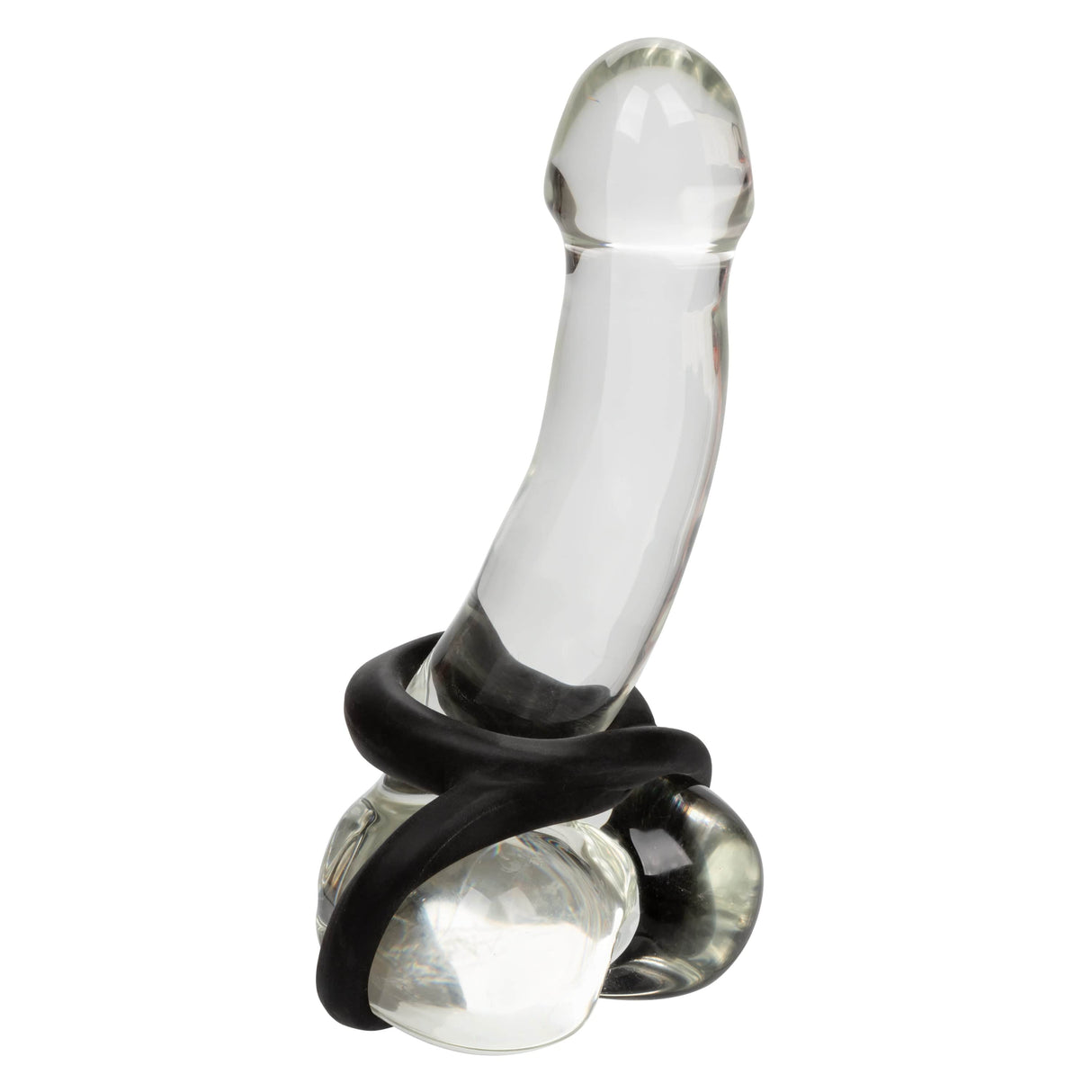 California Exotics - Ultra Soft Crazy 8 Dual Cock Ring (Black) CE1922 CherryAffairs