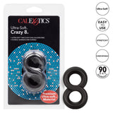 California Exotics - Ultra Soft Crazy 8 Dual Cock Ring (Black) CE1922 CherryAffairs