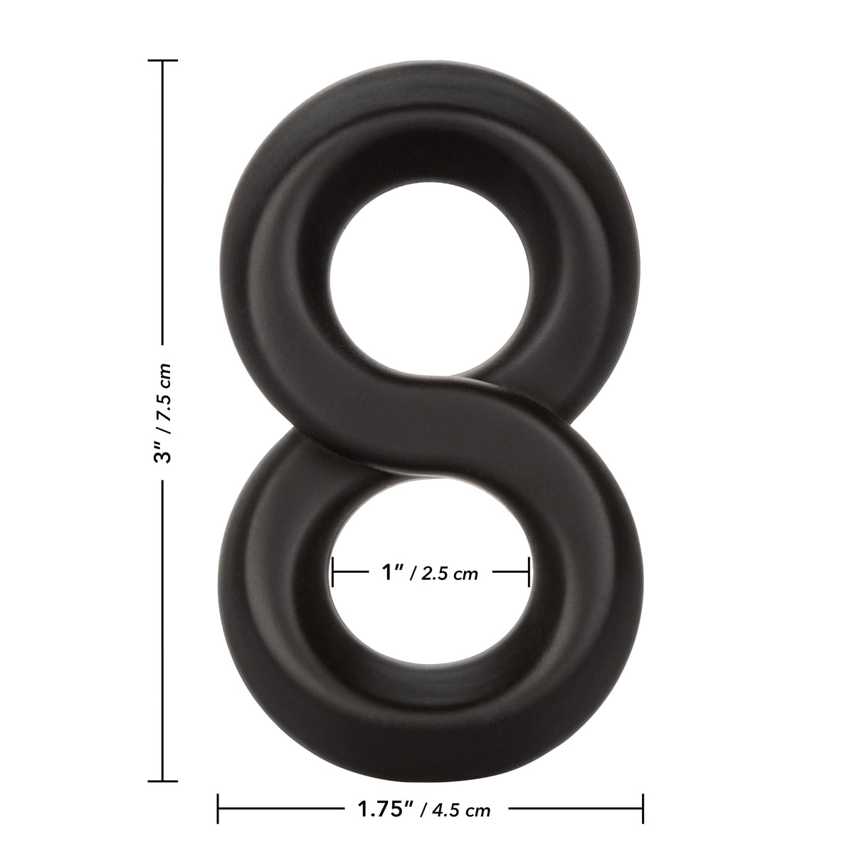 California Exotics - Ultra Soft Crazy 8 Dual Cock Ring (Black) CE1922 CherryAffairs