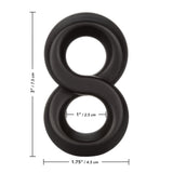 California Exotics - Ultra Soft Crazy 8 Dual Cock Ring (Black) CE1922 CherryAffairs