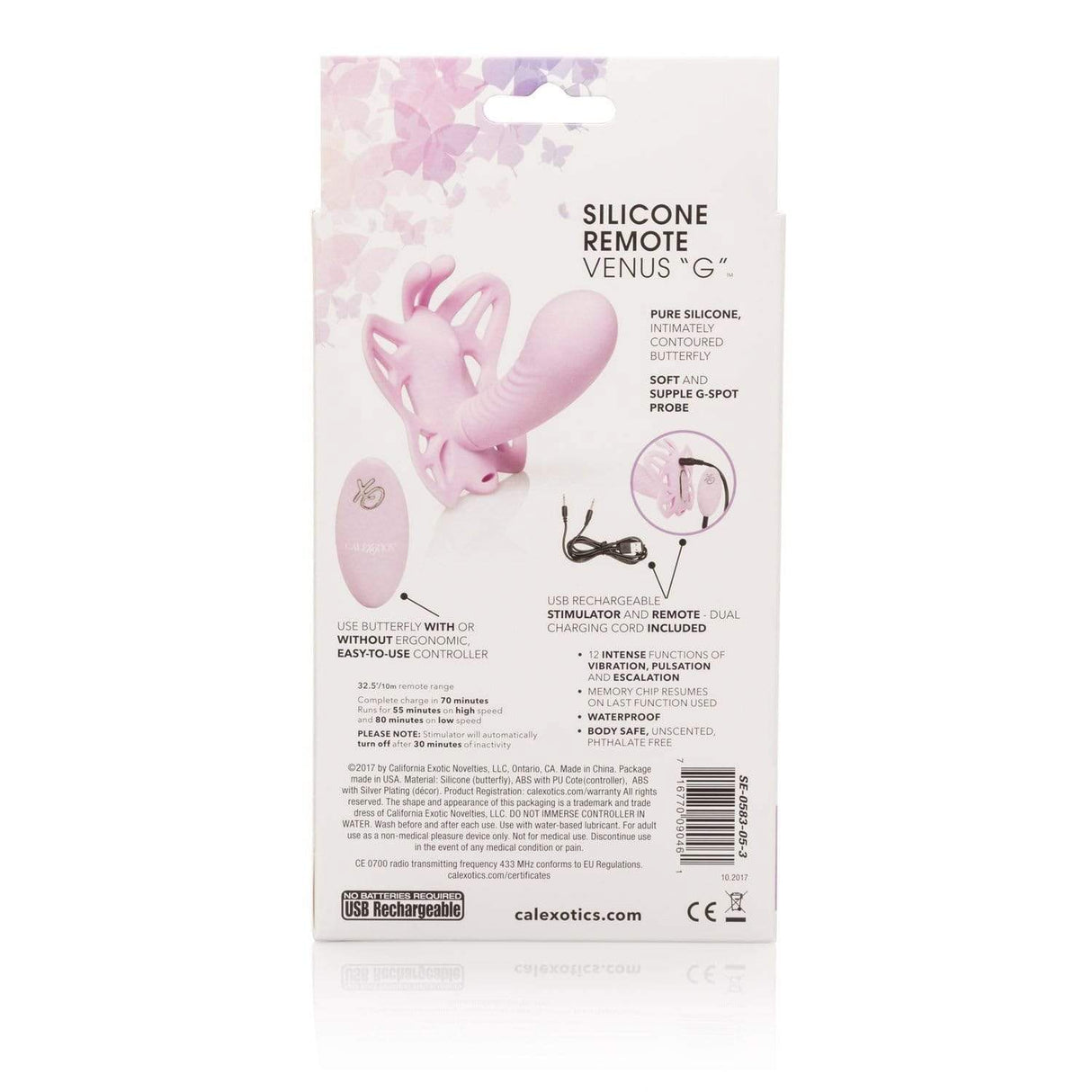 California Exotics - Venus Butterfly Silicone Remote Venus G Spot Vibrator (Pink) CE1268 CherryAffairs