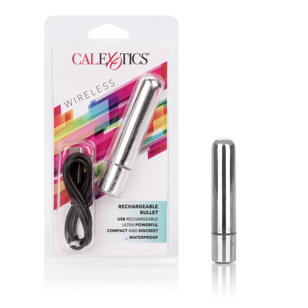 California Exotics - Wireless USB Rechargeable Bullet Vibrator (Silver) CE1549 CherryAffairs